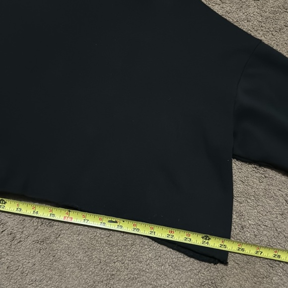 EUC American Eagle Oversized Cropped Raw Hem Sweatshirt-Sz XS-Turtleneck-Black - Picture 12 of 16